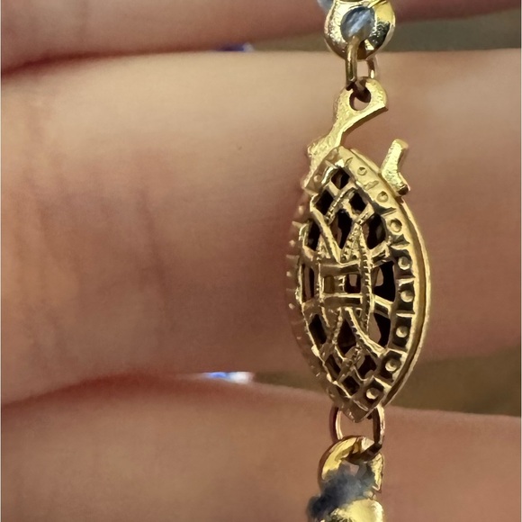 Vintage Charles Marchant Blue Aurora Crystal Hand Cut Long Opera Bead Necklace - Picture 8 of 11